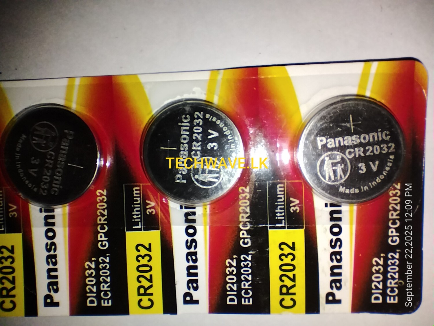 Panasonic CR2032 Lithium Coin Cell Battery (3V)